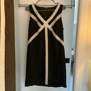 Maggie London size 14 black dress with white lace